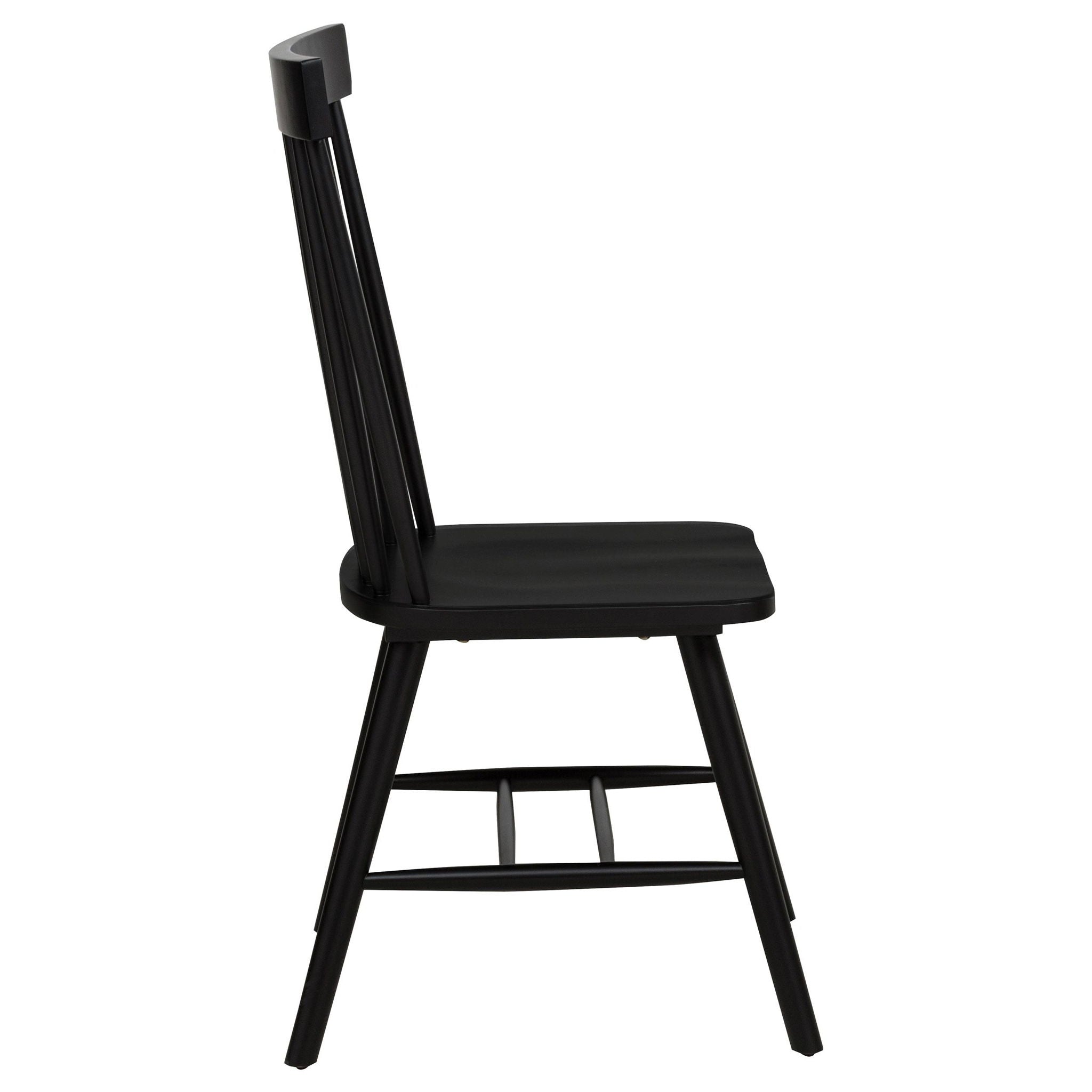 Andrews Windsor Spindle Back Dining Side Chair Black (Set of 2) - Atlantic Fine Furniture Melbourne FL