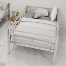 Metal Bunk Bed For Kids, Convertible Bedframe With Ladders & Guardrail