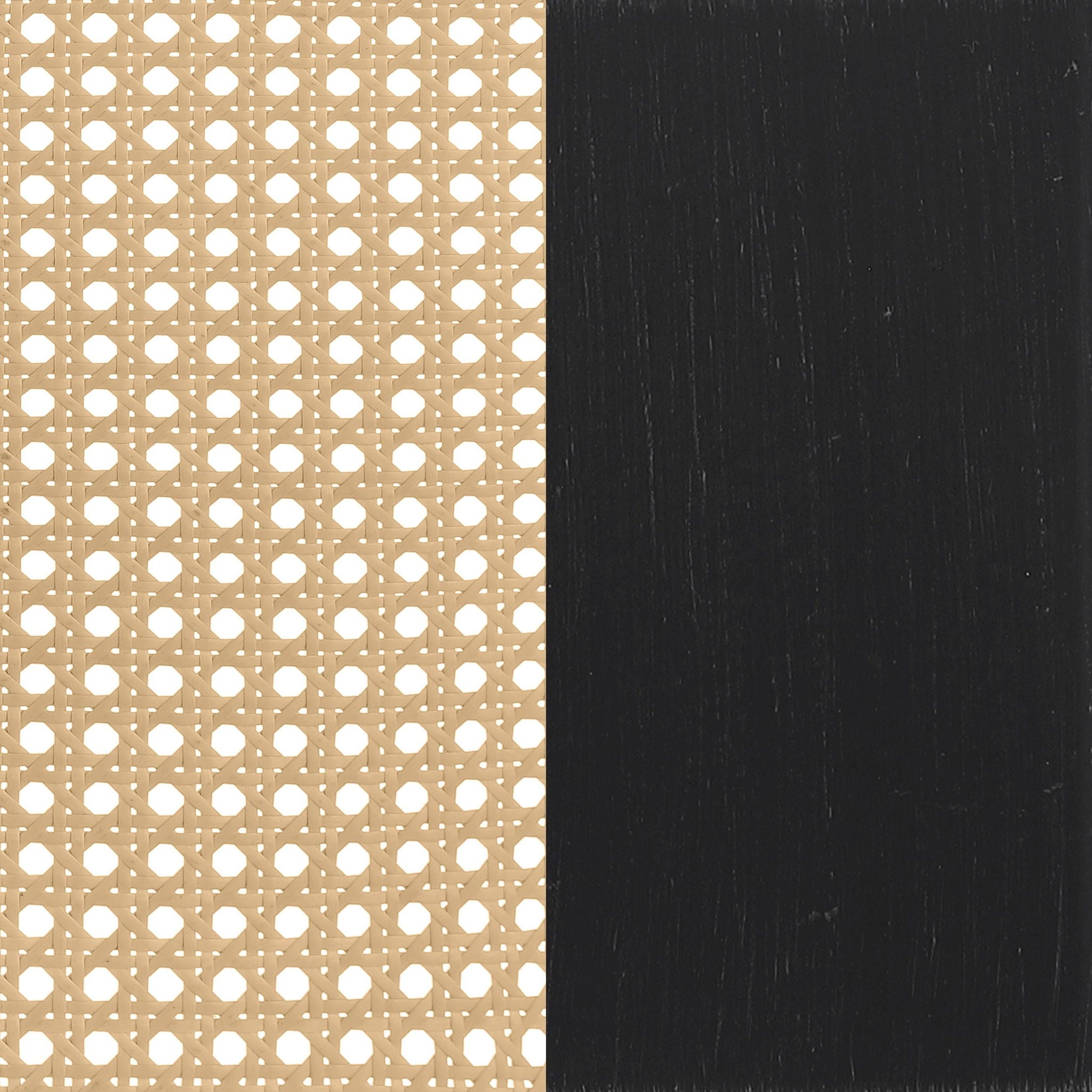 Lanewood Open Cane Webbing Metal Queen Bed Black