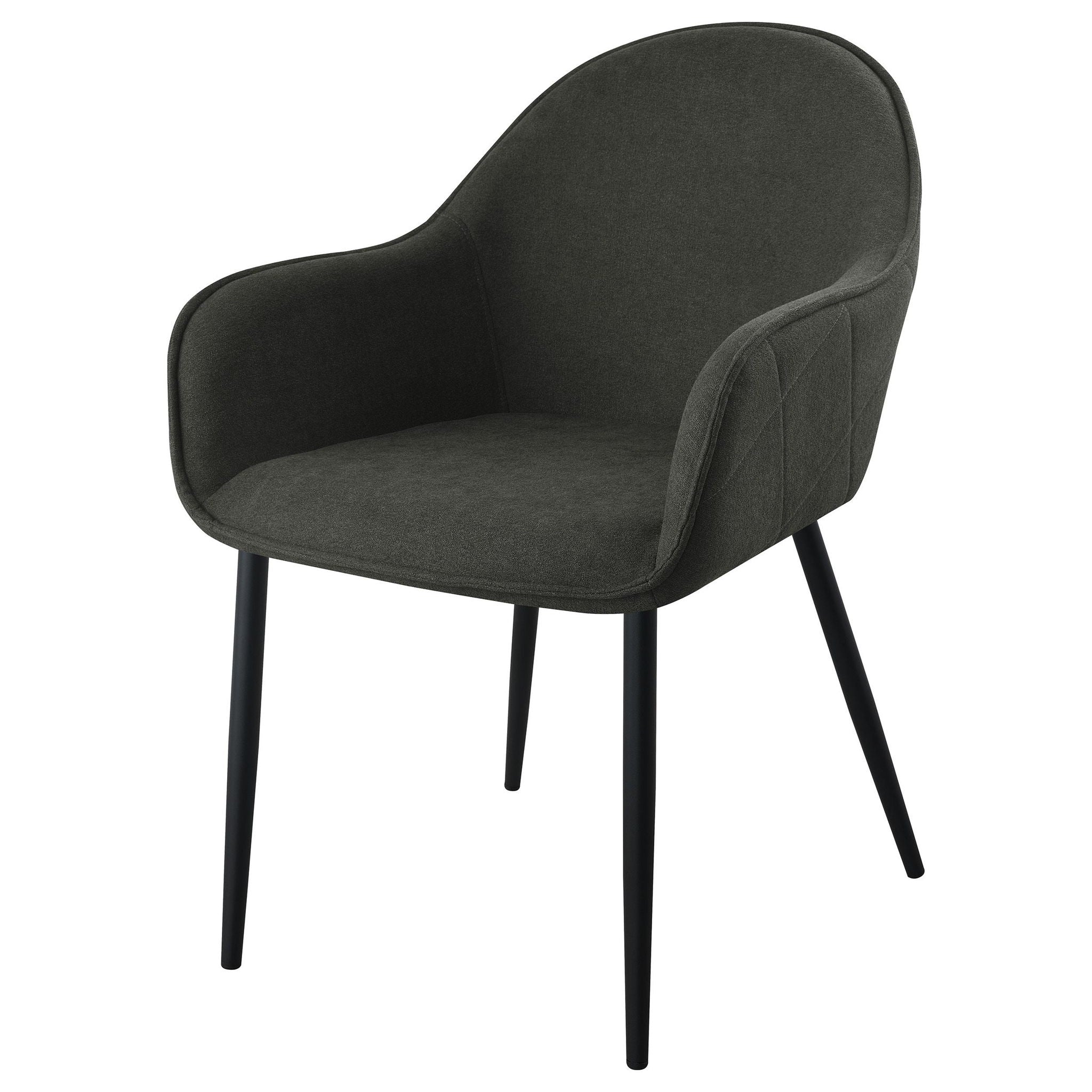 Emma Fabric Upholstered Dining Arm Chair Charcoal (Set of 2) - Atlantic Fine Furniture Melbourne FL