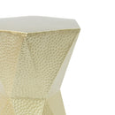 Modern Hexagon Side Table With Knockout Pit Texture - Gold