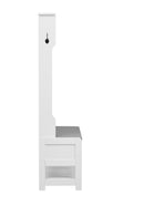 Hall Tree With 6 Hooks And Hinged Lid, Coat Hanger, Storage Bench, 3 In 1 Design