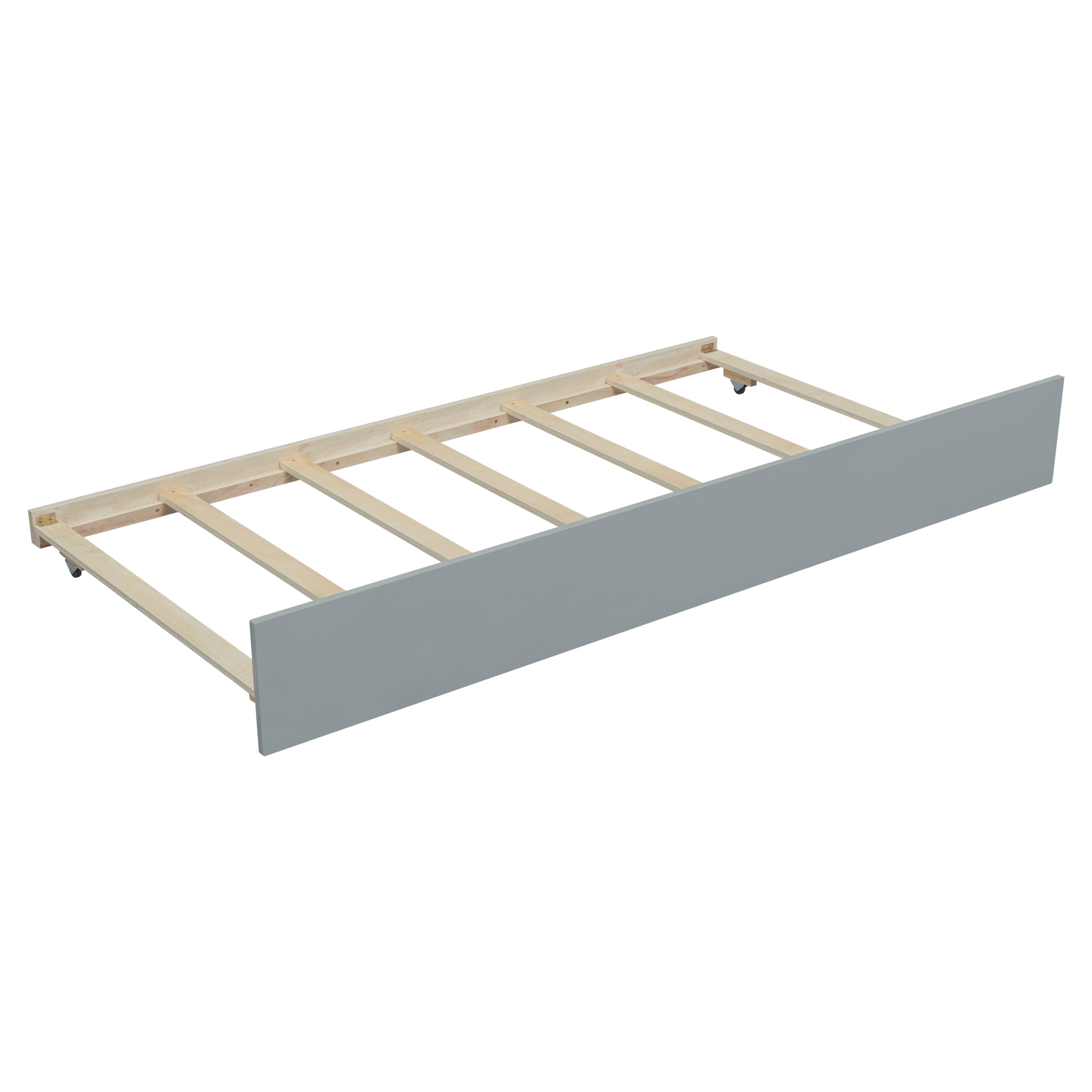 Twin Size House-shaped Bed with Trundle,Grey