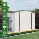 Garden Tool Shed Metal Storage Shed With Peaked Roof Waterproof Lockable Door