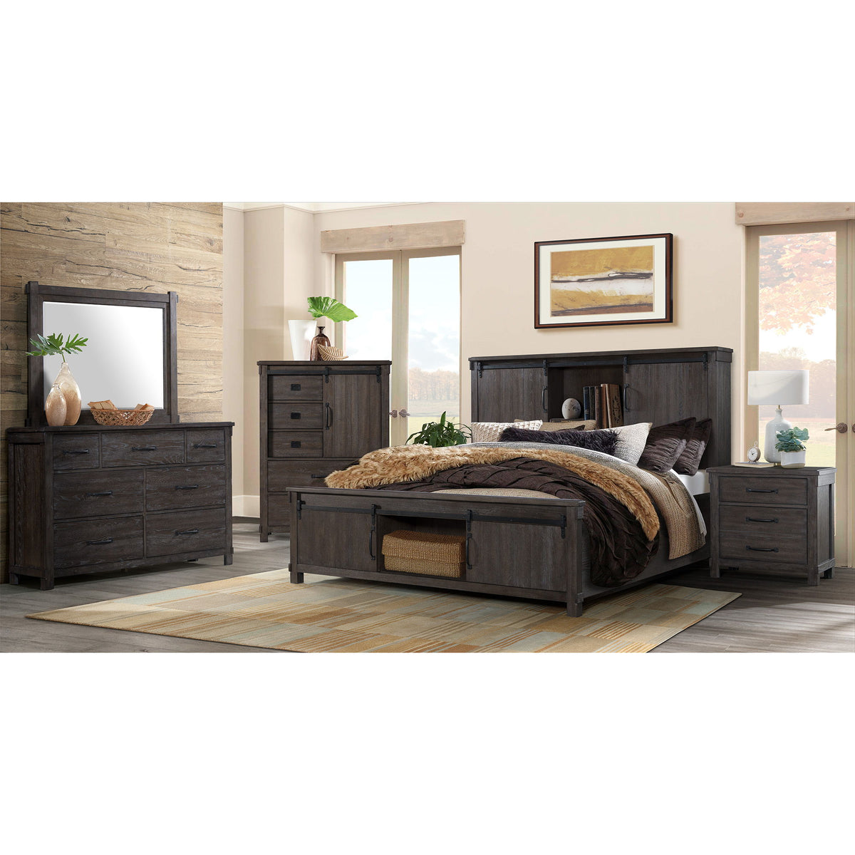 Scott Platform Storage Bed in Dark Brown by Elements International, view 22