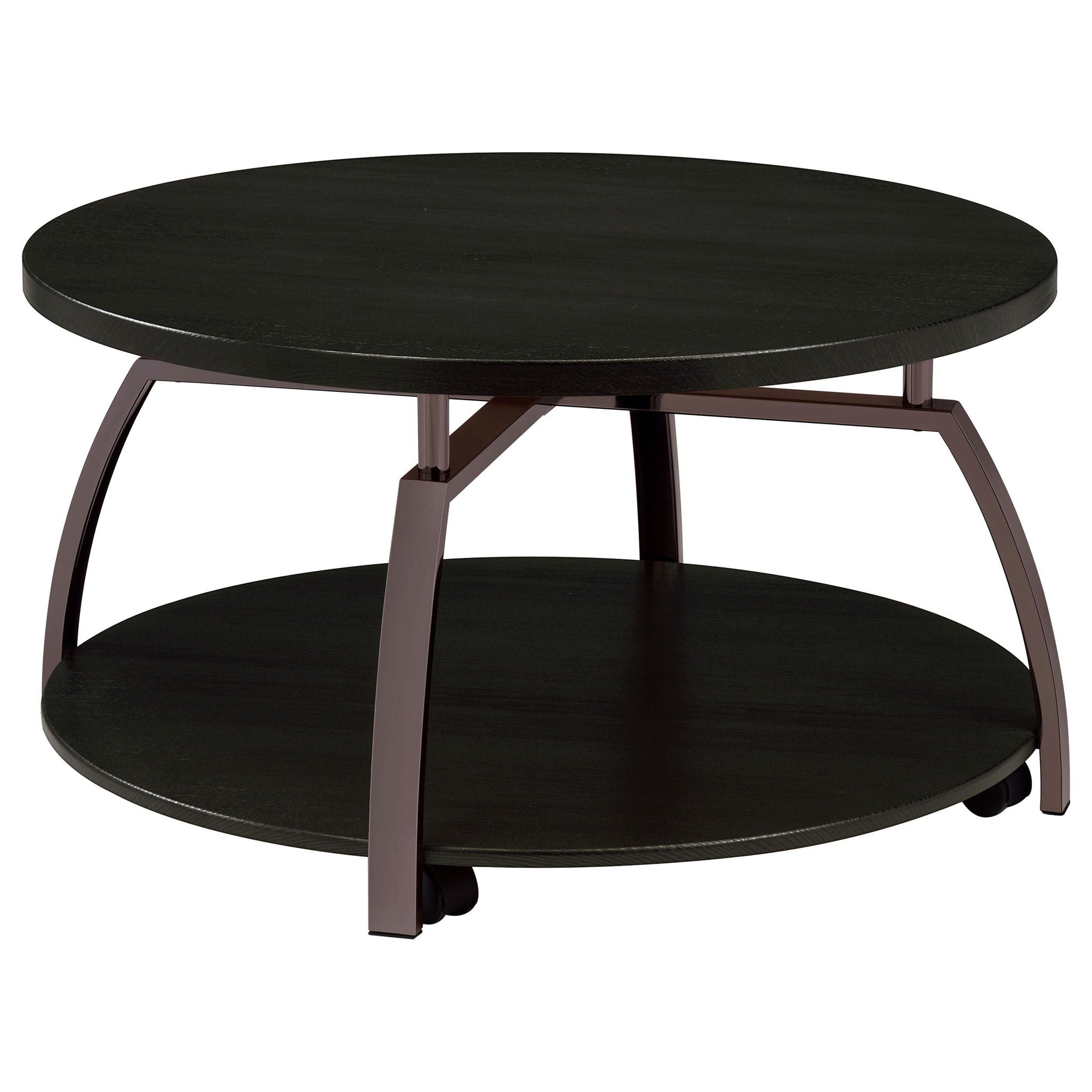 Dacre Round Engineered Wood Top Coffee Table Dark Charcoal - Atlantic Fine Furniture Melbourne FL