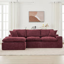 Cloud Sectional Sofa With Double Layer Cushion And Side Pockets, Free-Combined