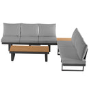 Outdoor Sectional Sofa Set With Adjustable Reclining Seats