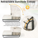 Outdoor Patio Rattan Daybed With Detachable Pillows