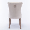 Nikki - Modern, High-End Tufted Solid Wood Contemporary Velvet Upholstered Dining Chair With Wood Legs Nailhead Trim (Set of 2)