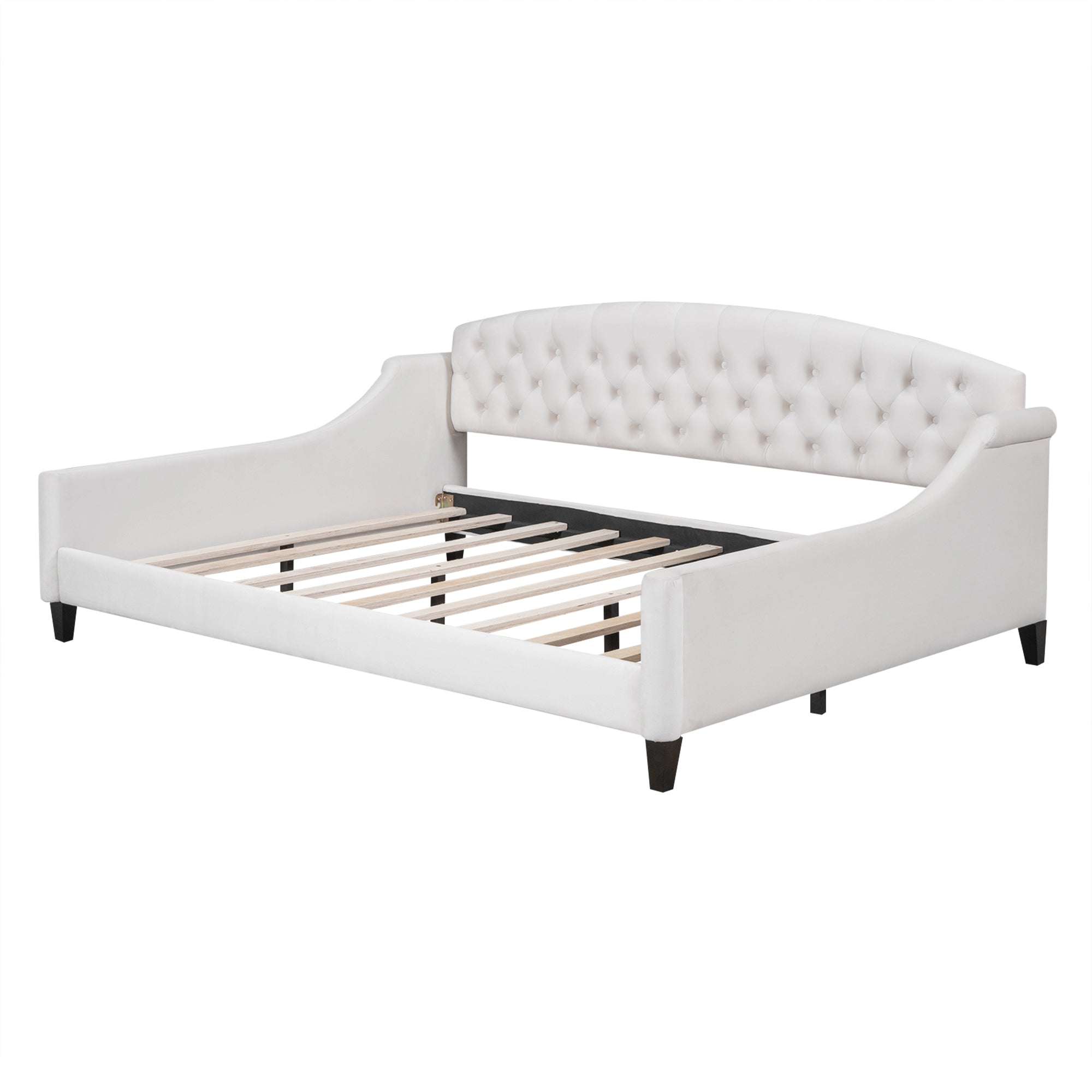 Modern Luxury Tufted Button Daybed, Full, Beige