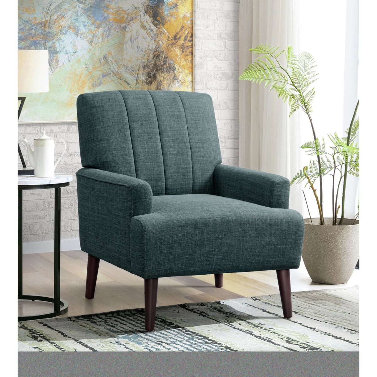 Kiwi Chair With Channel Back in Blue by Elements International, view 13
