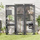 Outdoor Cat House, Diy Cat Enclosure Catio With Double Enter Doors