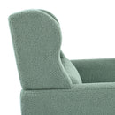 Modern Accent Chair, Teddy Fabric Living Room Chairs Comfy Reading Chair, Mid Century Accent Chair, Lounge Arm Chairs Armchair For Living Room Bedroom - Light Green