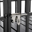 Heavy Duty Dog Crate Large Dog Cage Strong Metal Dog Kennels And Crates For Large Dogs With 4 Lockable Wheels - Black