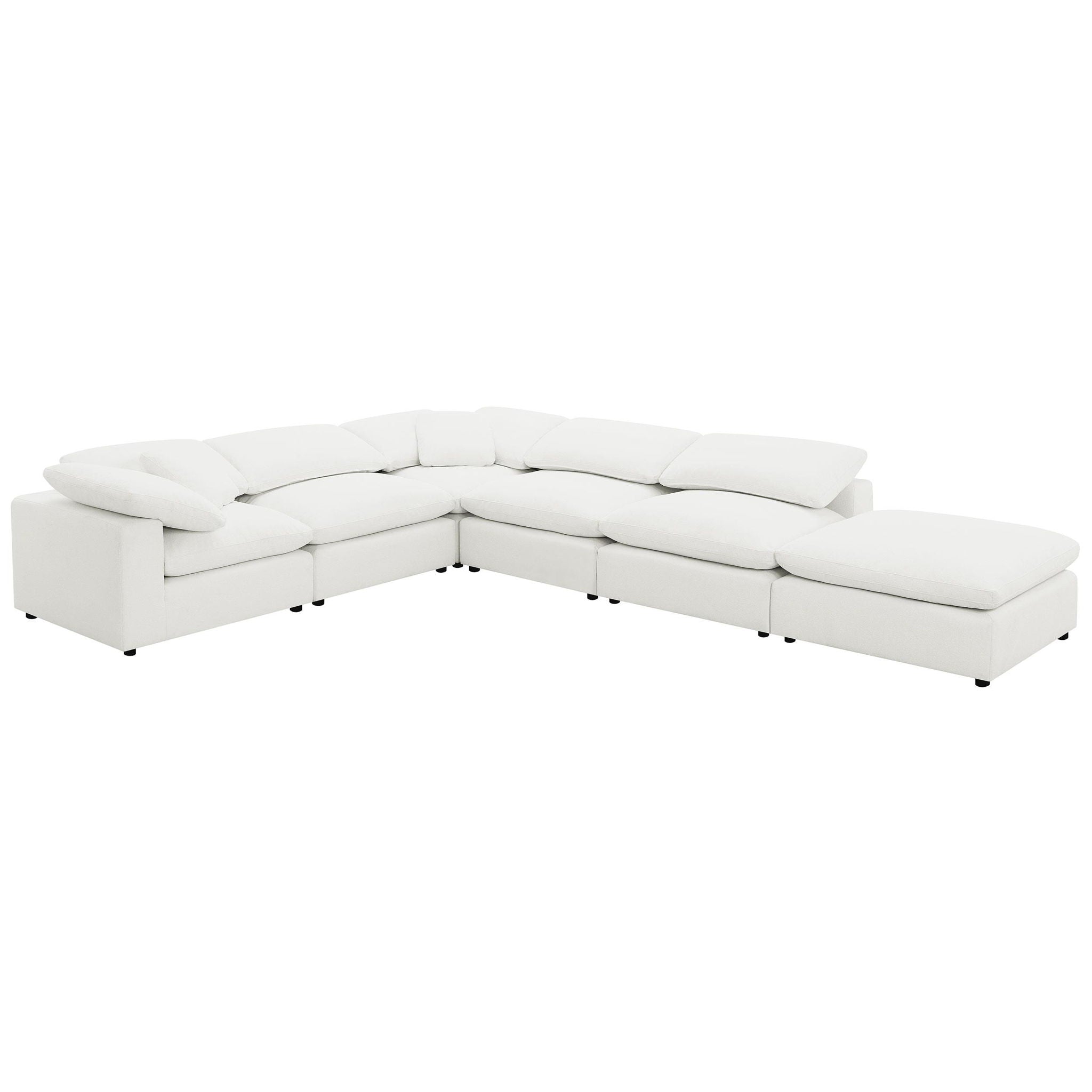 Raleigh Boucle Upholstered Armless Chair Ivory - Atlantic Fine Furniture Melbourne FL