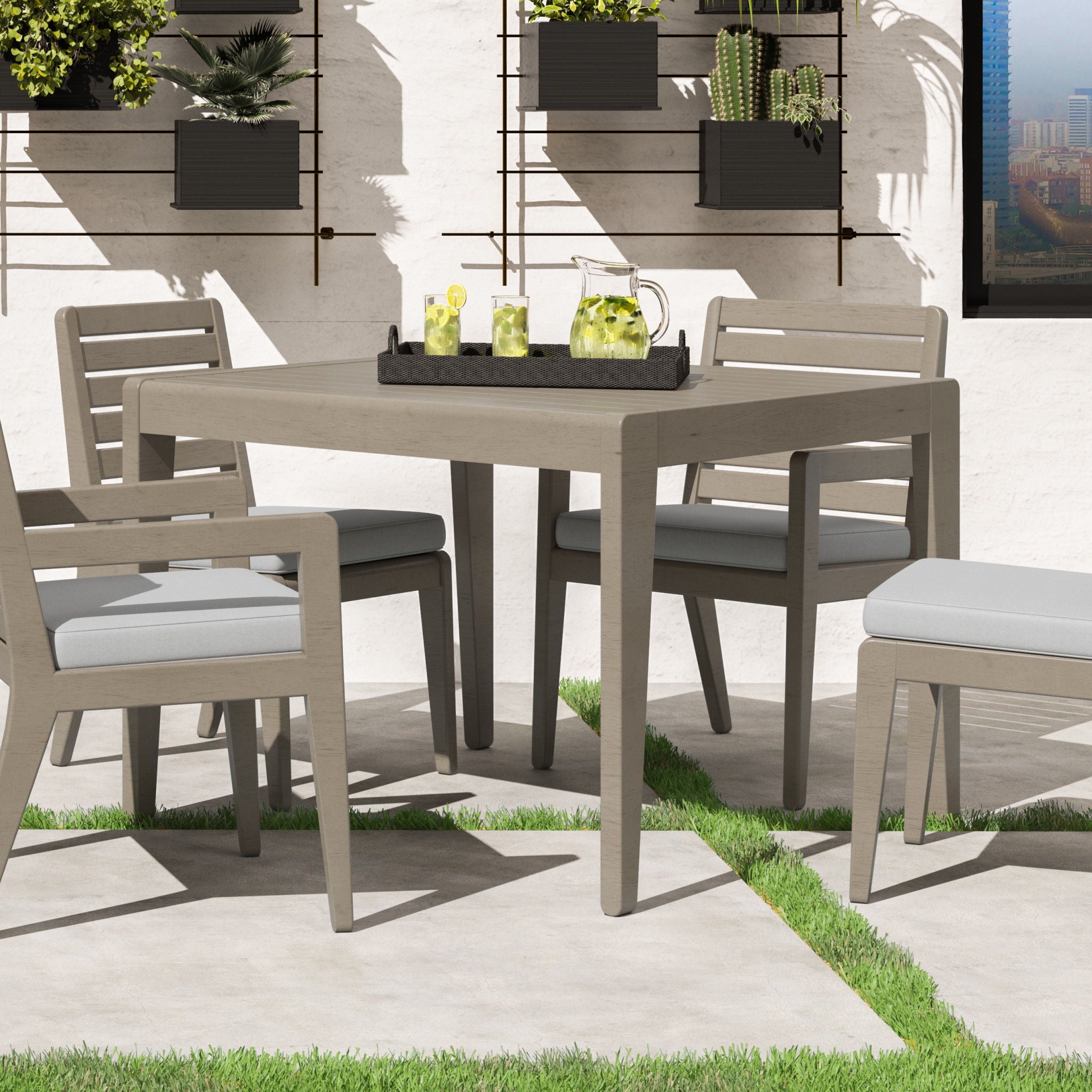 Sustain - Wood Outdoor Dining Table - Dark Gray