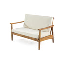 Outdoor Acacia Wood Loveseat Set With Coffee Table