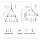 2 Tiers Wagon Wheel Chandelier Wooden Farmhouse 36 Light (24 / 12) Or (12 / 24) Metal Chandeliers 2 Story Light Fixtures Industrial For High Ceiling Living Dining Room Foyer, Adjustable Height - Black