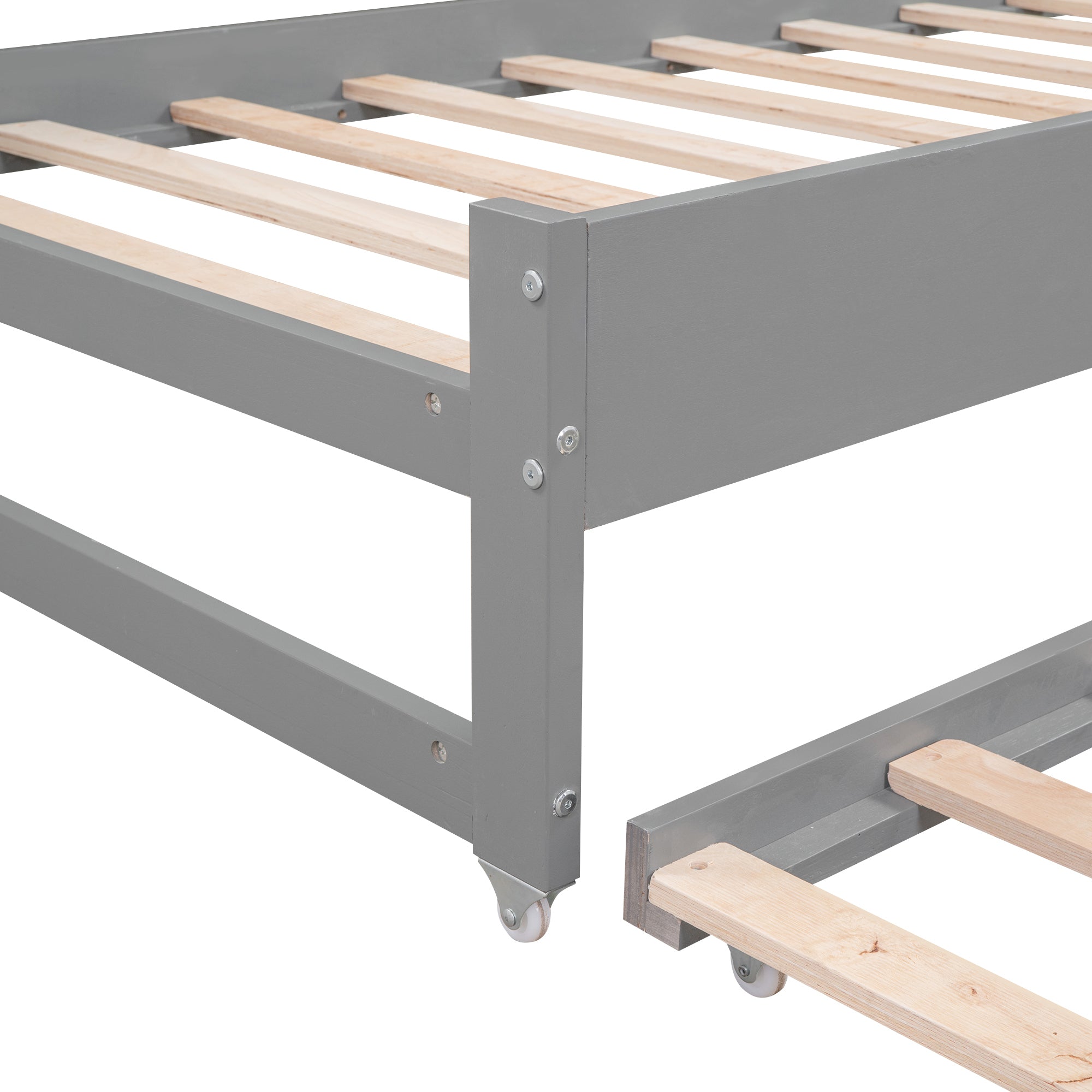Twin XL Wood Daybed with 2 Trundles, 3 Storage Cubbies, 1 Light for Free and USB Charging Design, Gray - Atlantic Fine Furniture Melbourne FL