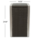 Cape - Coral Wicker C Shaped Table Modern DesignRattan And Aluminum Frame - Brown