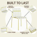 4 Piece Set Of Modern Color Block Designed Single Chairs With Long Table