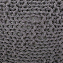 Hazel - Modern Knitted Cotton Yarn Round Pouf With Eco Friendly Pet Fibers - Dark Gray