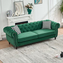 Chesterfield Set With Roll Armrest & Nailhead