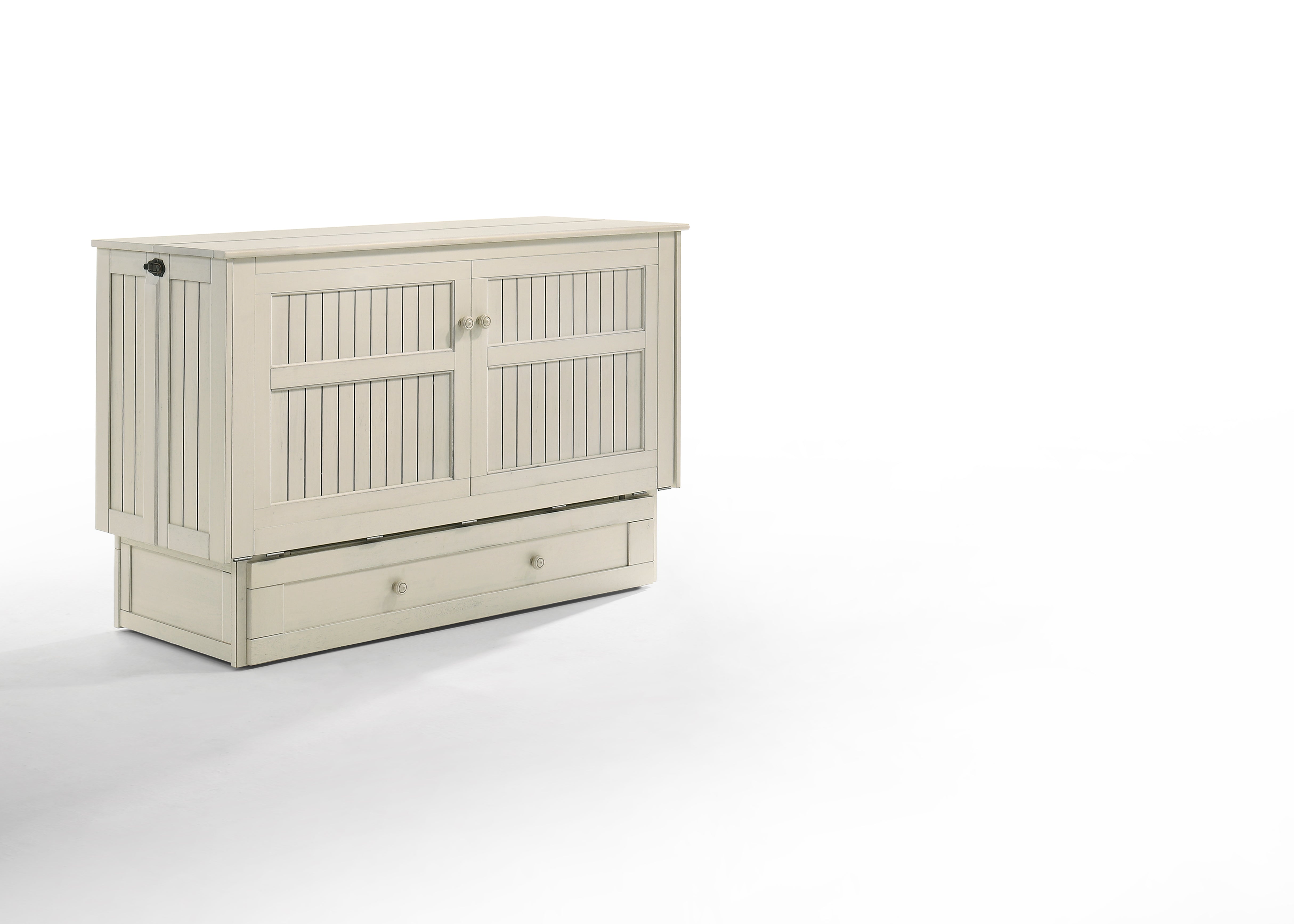 Camden Murphy Cabinet Bed in Vintage White, cabinet closed | Atlantic Fine Furniture, Melbourne FL
