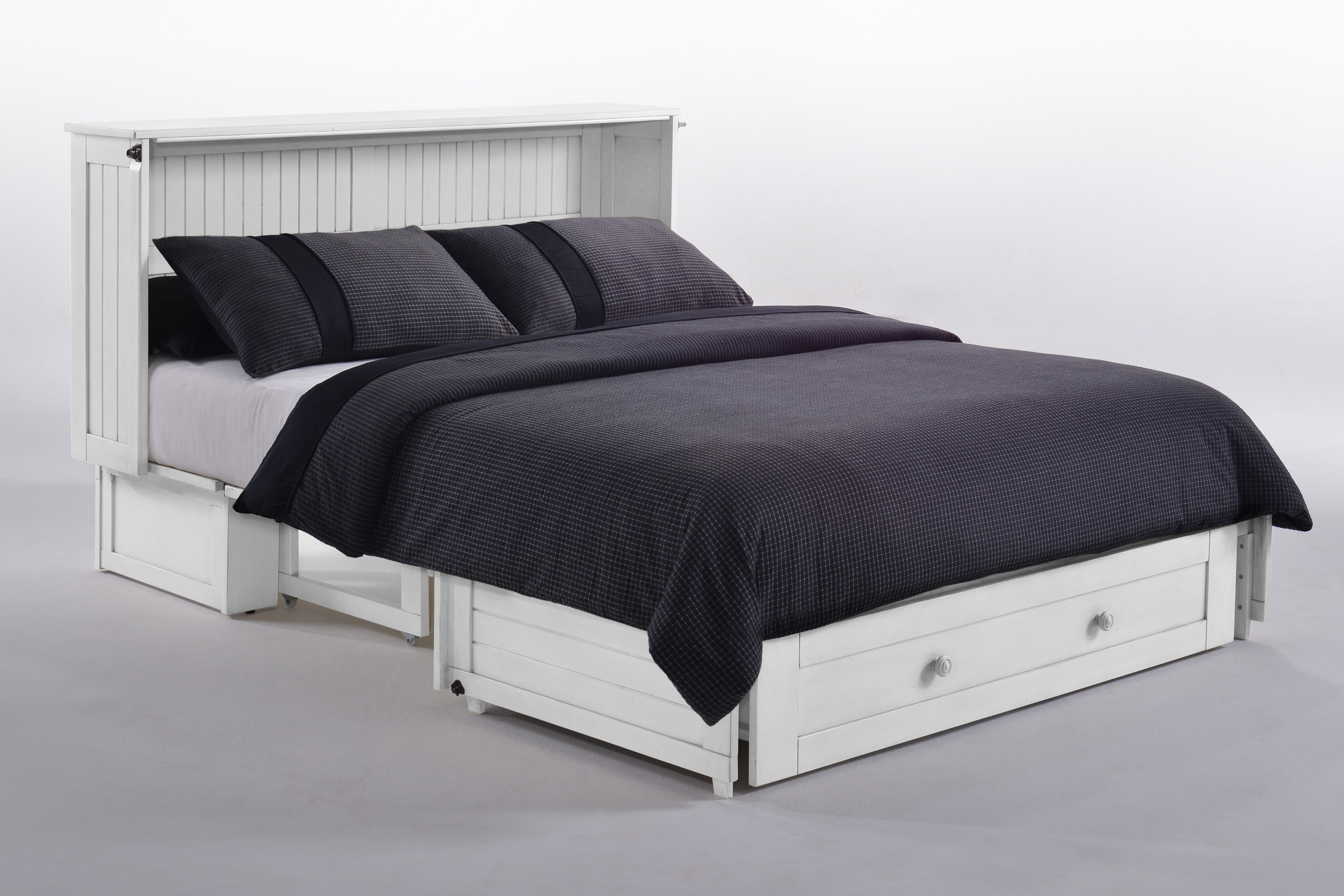 Camden Murphy Cabinet Bed in White, angle view | Atlantic Fine Furniture, Melbourne FL