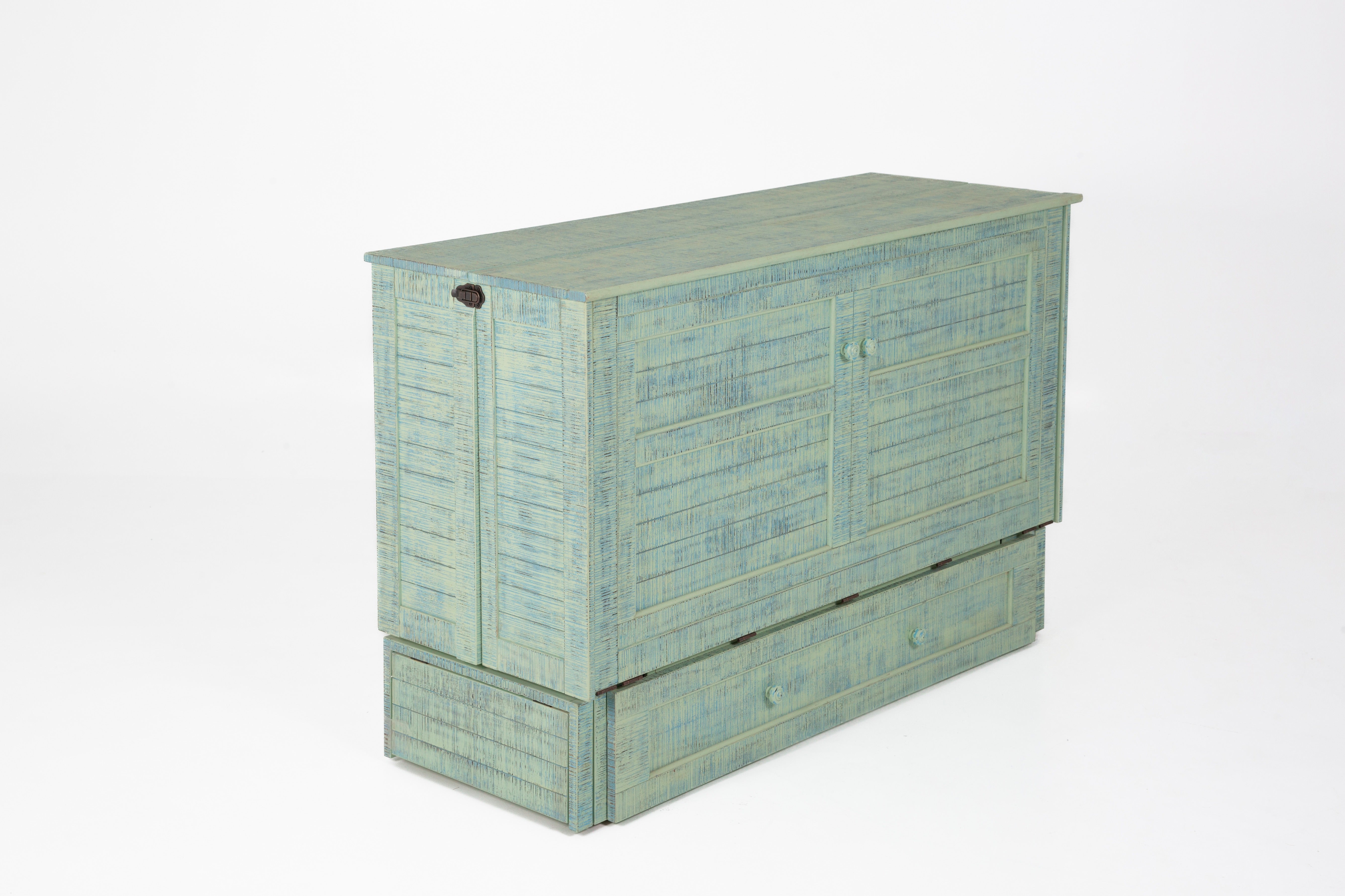Cannes Murphy Cabinet Bed in Seafoam, cabinet closed | Atlantic Fine Furniture, Melbourne FL