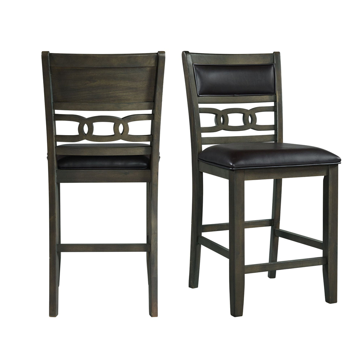 Amherst Counter Side Chair With Cushion (Set of 2) in Dark Gray by Elements International, view 2