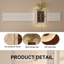 3D LED Sandstone Wall Decor With Simulated Plants, Glass Vase & Remote Control - Light Coffee