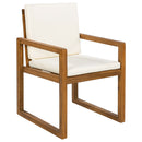 5 Piece Outdoor Patio Dining Set With 4 Armchairs And Table - Beige