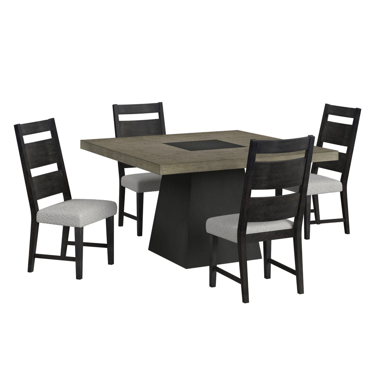 Jemma Square Dining Table in Gray / Dark Espresso by Elements International, view 10