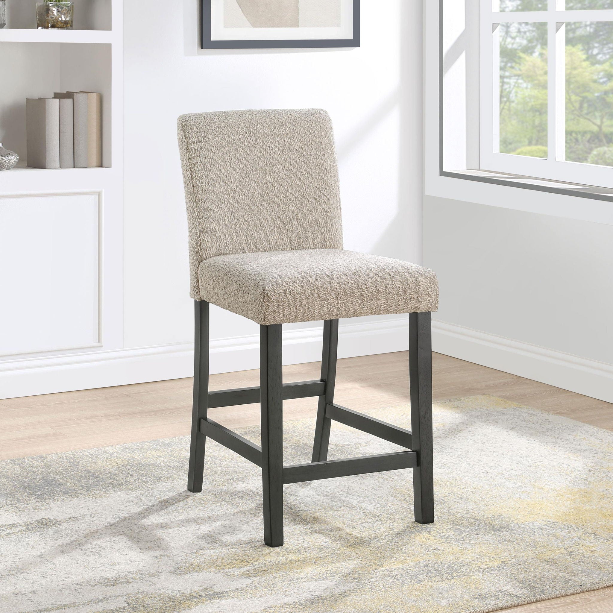 Alba Boucle Upholstered Counter Chair Beige (Set of 2) - Atlantic Fine Furniture Melbourne FL
