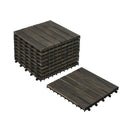 Acacia Hardwood Interlocking Deck Tiles, Striped Pattern