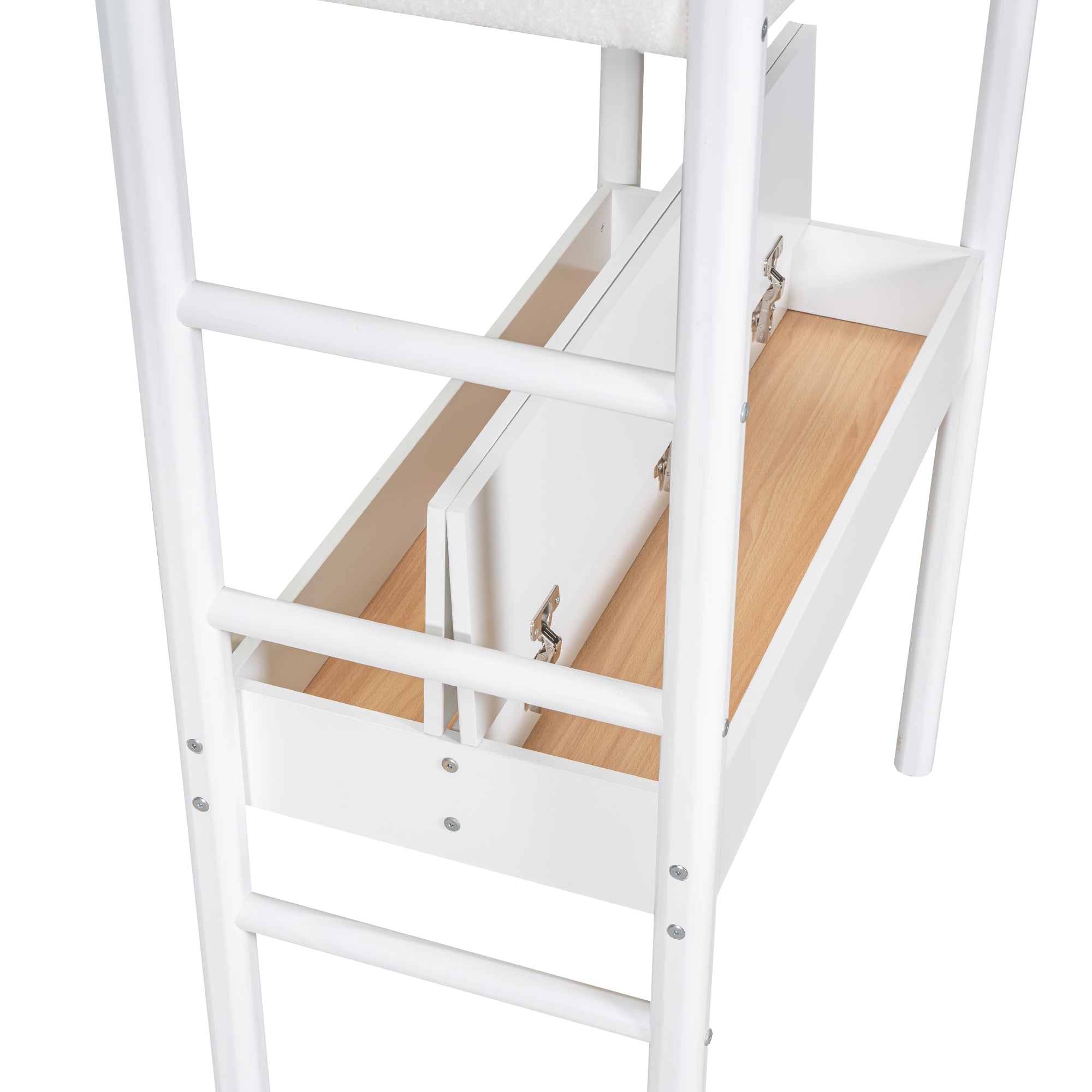 Twin Size Teddy FleeceLoft Bed Wood Bed, White - Atlantic Fine Furniture Melbourne FL