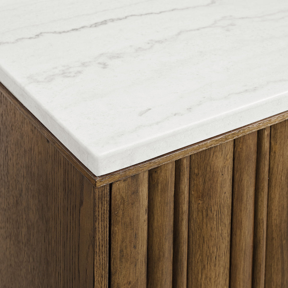 Carmela Server With White Marble, Power And USBC in Brown by Elements International, view 7