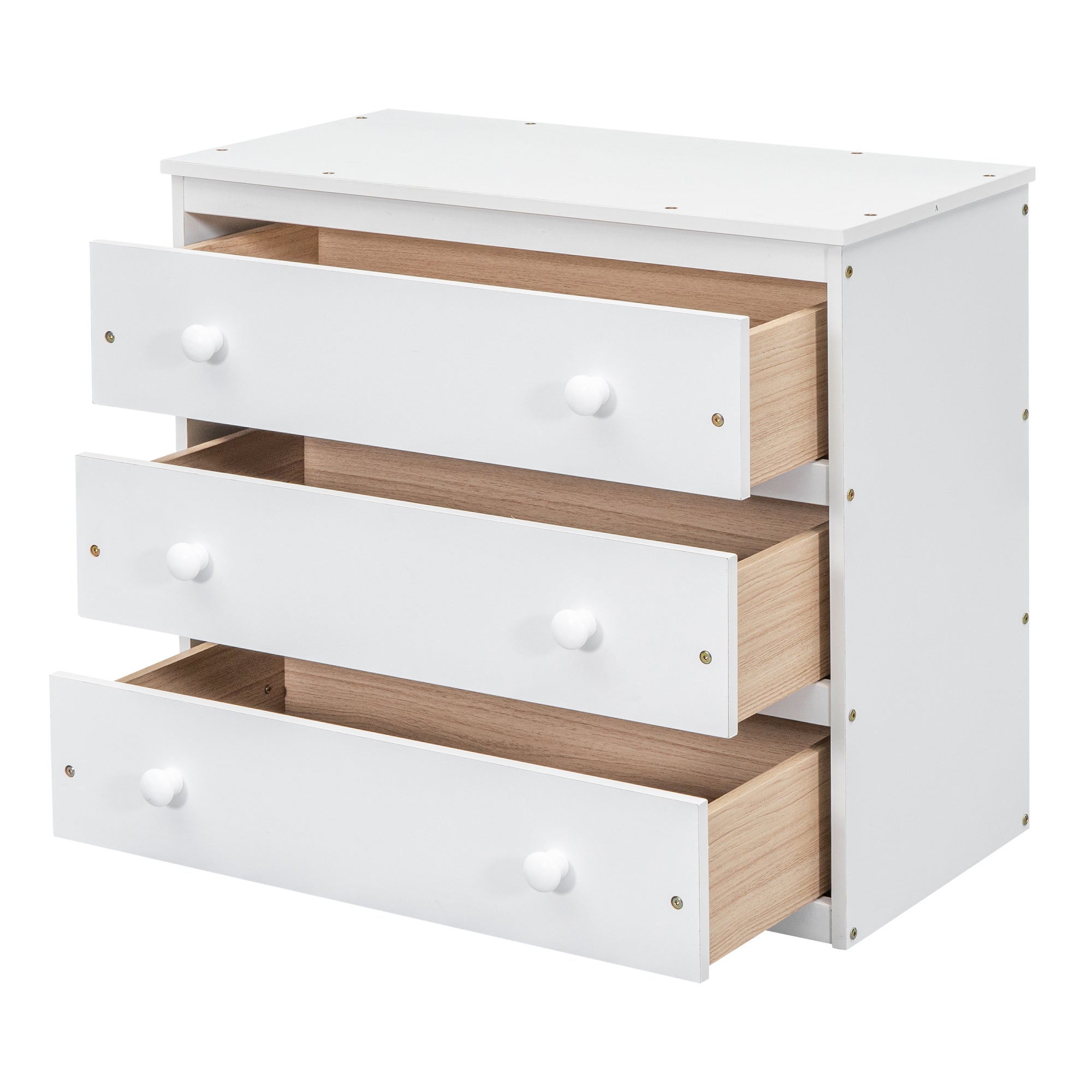 Full Size Loft Bed with Retractable Writing Desk and 3 Drawers, Wooden Loft Bed with Storage Stairs and Shelves, White - Atlantic Fine Furniture Melbourne FL