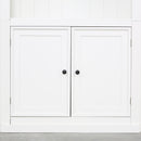 Retro Style 3 Piece Bookcase Display Cabinet With Adjustable LED Lighting, Tempered Glass Shelves - White