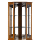 6 Shelf Corner Curio Display Cabinet With Lights, Mirrors And Adjustable Shelves (E26 Light Bulb Not Included)