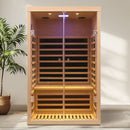Low EMF, Wide Space Hemlock Double Doors Great Glass Luxury Indoor Far Infrared Sauna Room