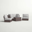 Comfortable Modern Patio Rattan Sectional Set With Cushions