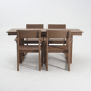 5 Piece Outdoor Dining Set For 4, Patio Table With Umbrella Hole And 4 Armrest Chairs For Backyard, Lawn, Deck, Or Poolside - Brown