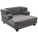 Oversized Chaise Lounge Sofa Bed With Deep Seat And Layered Armrests