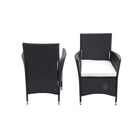 Outdoor Patio Wicker Dining Set With Acacia Wood Top