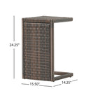Bucharest - End Table C Shaped Side Table Rattan - Brown