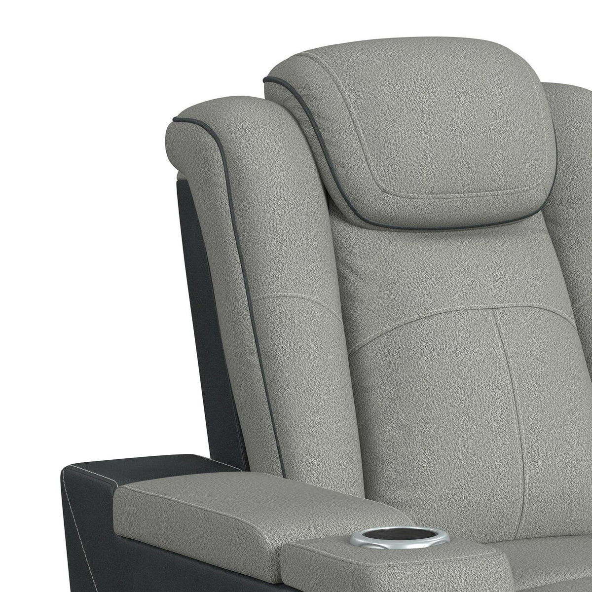 Lantana Power Motion Recliner With Power Headrest, LED , Wireless Charger And Cup Holder in Gray by Elements International, view 18