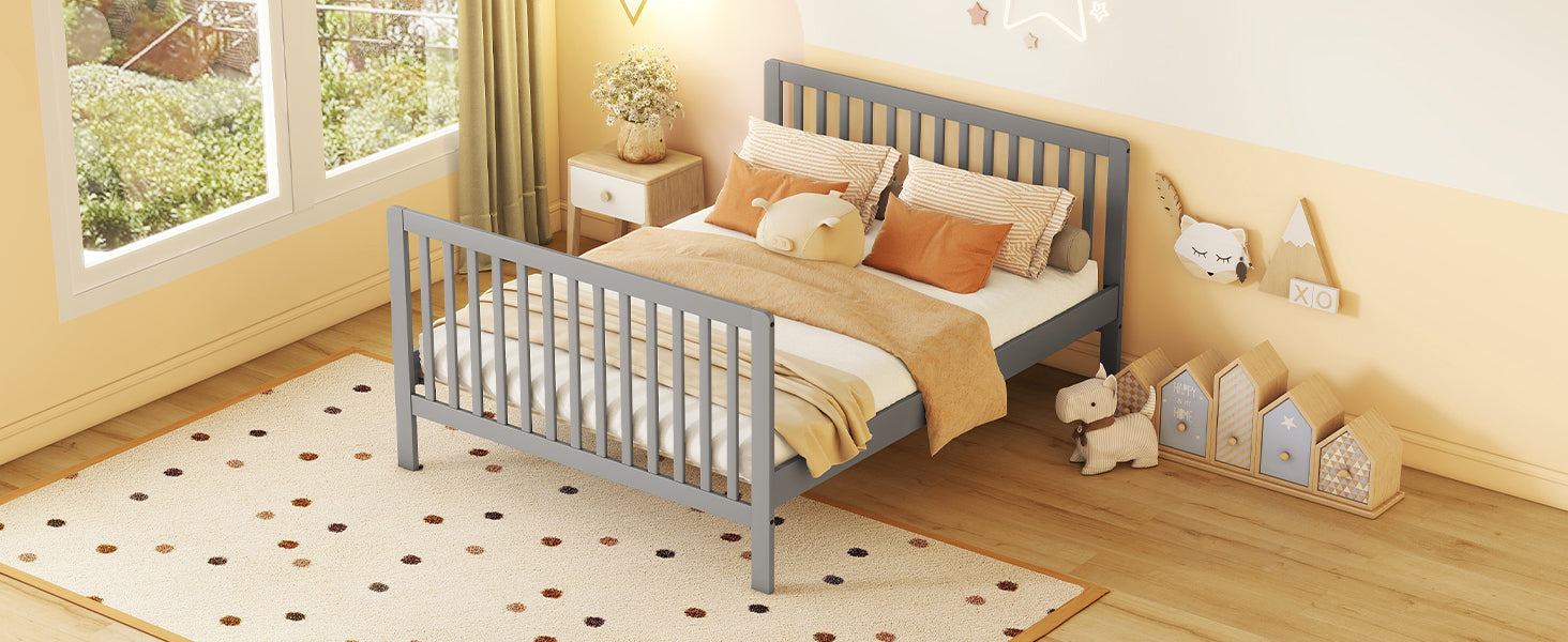 Convertible Crib/Full Size Bed with Changing Table, Gray - Atlantic Fine Furniture Melbourne FL